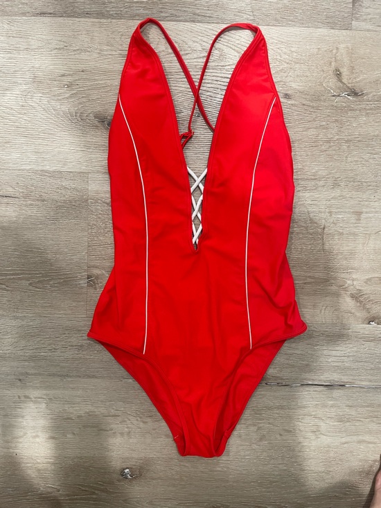 Abercrombie & Fitch Other - Abercrombie & Fitch Red One Piece Swimsuit Criss Cross Low Back Swim Medium
